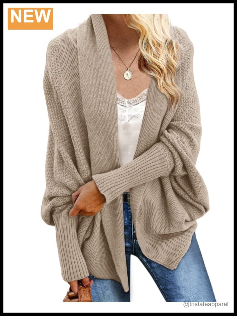 Women's Oversized Knit Cardigan Sweater Cable Knit Long Sleeve